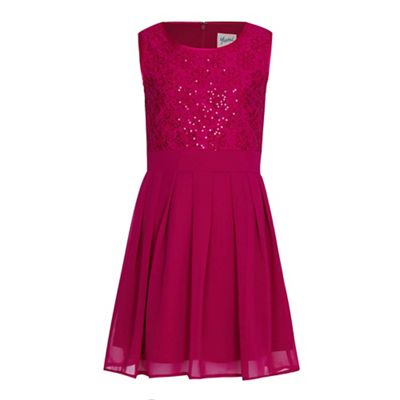 Yumi Girl Purple Floral Sequin Lace Party Dress